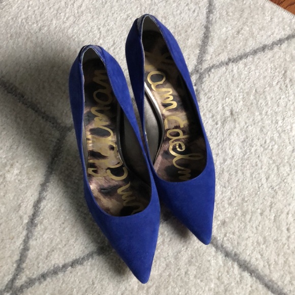 Sam Edelman blue suede heels - Picture 2 of 7